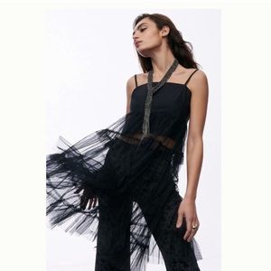 Maeve X Anthropologie Tiered Tulle Tunic Blouse Balletcore Dress Skirt 2X